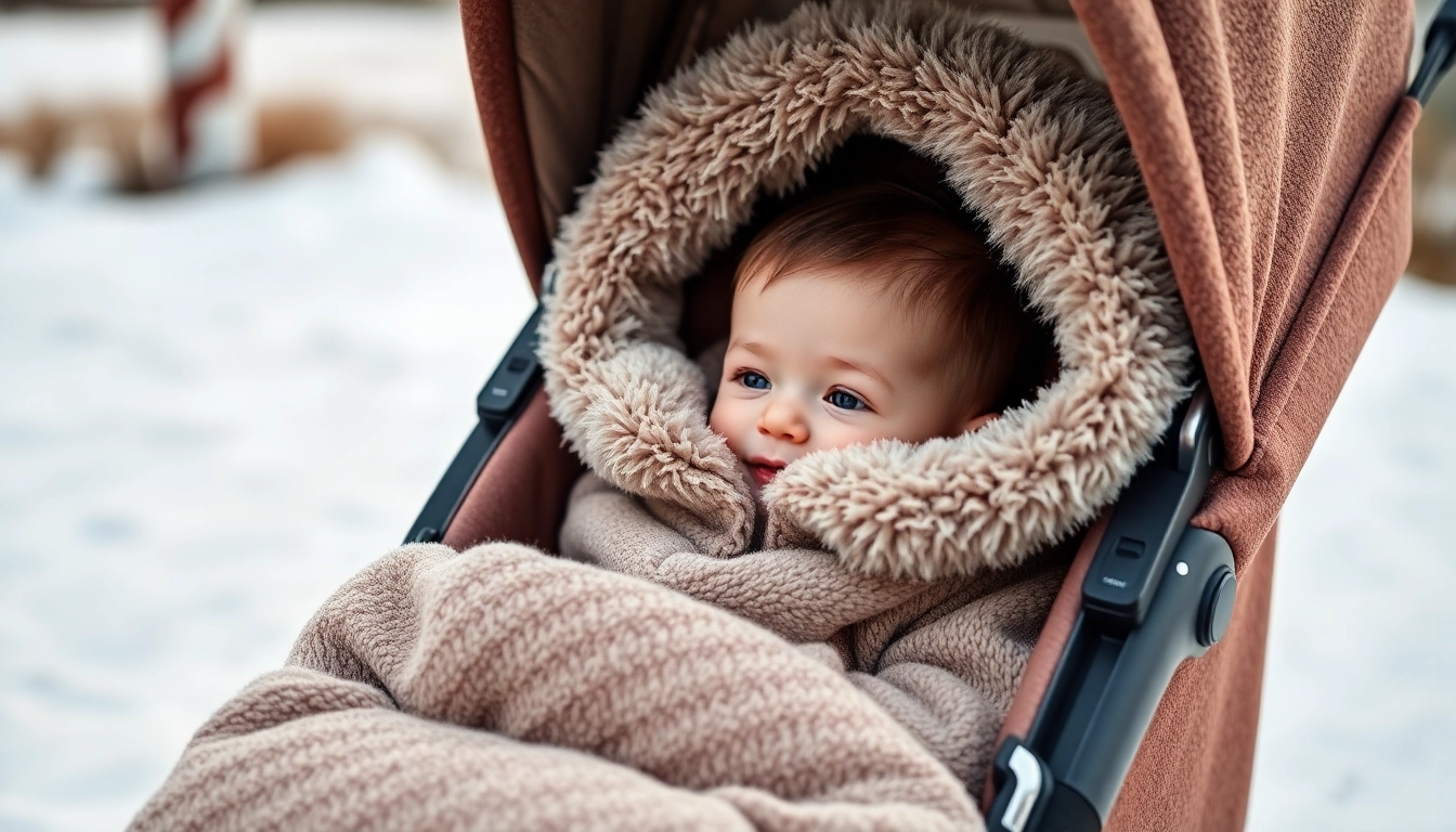 Paras lämpöpussi keeps babies warm and secure in strollers during winter outings with insulated, soft fabric for maximum comfort.