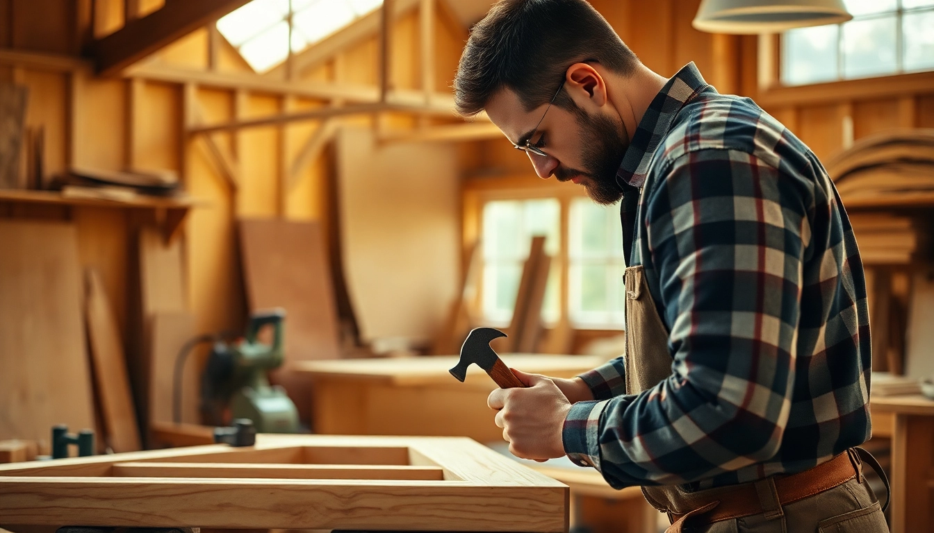 Carpenter expertly measuring and marking wood for precise construction, showcasing craftsmanship and attention to detail.