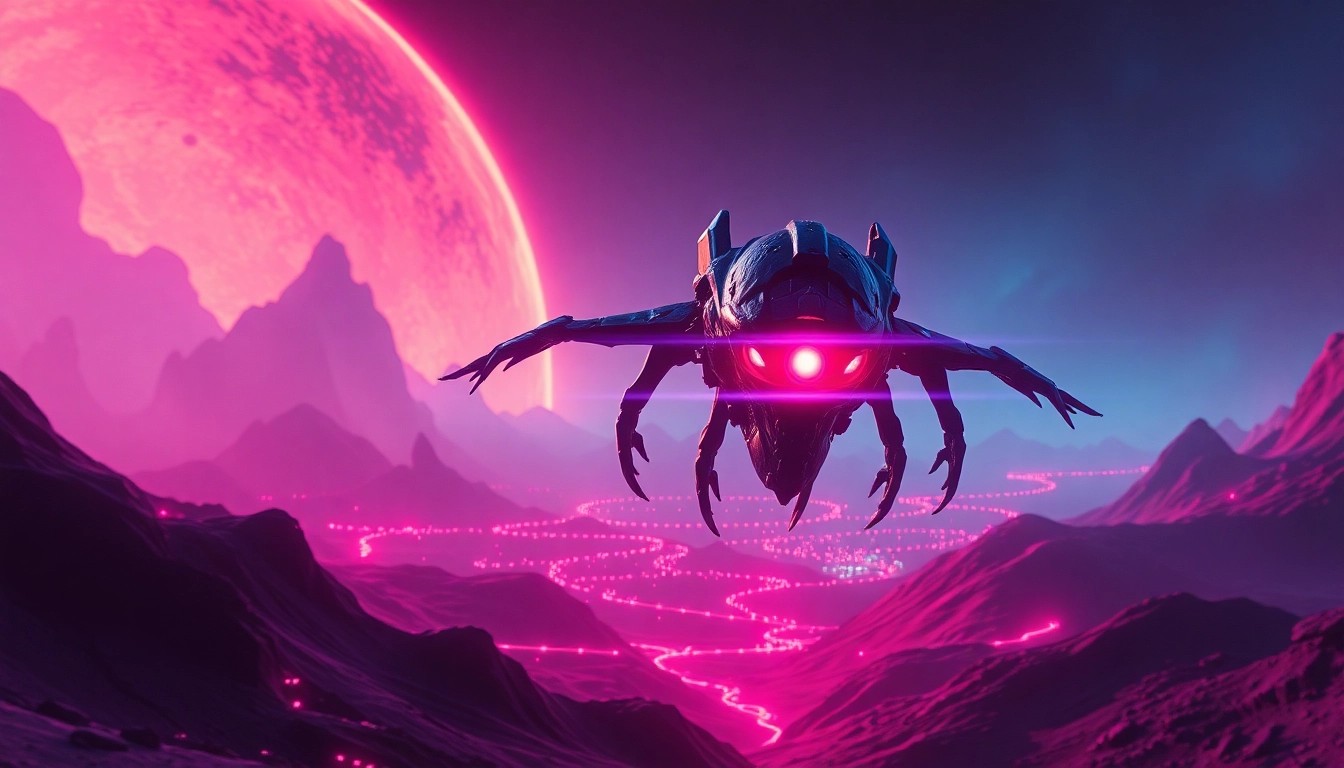 Powerful 789f.monster with glowing effects looming over digital landscape, emphasizing strength and mystery for screen readers.
