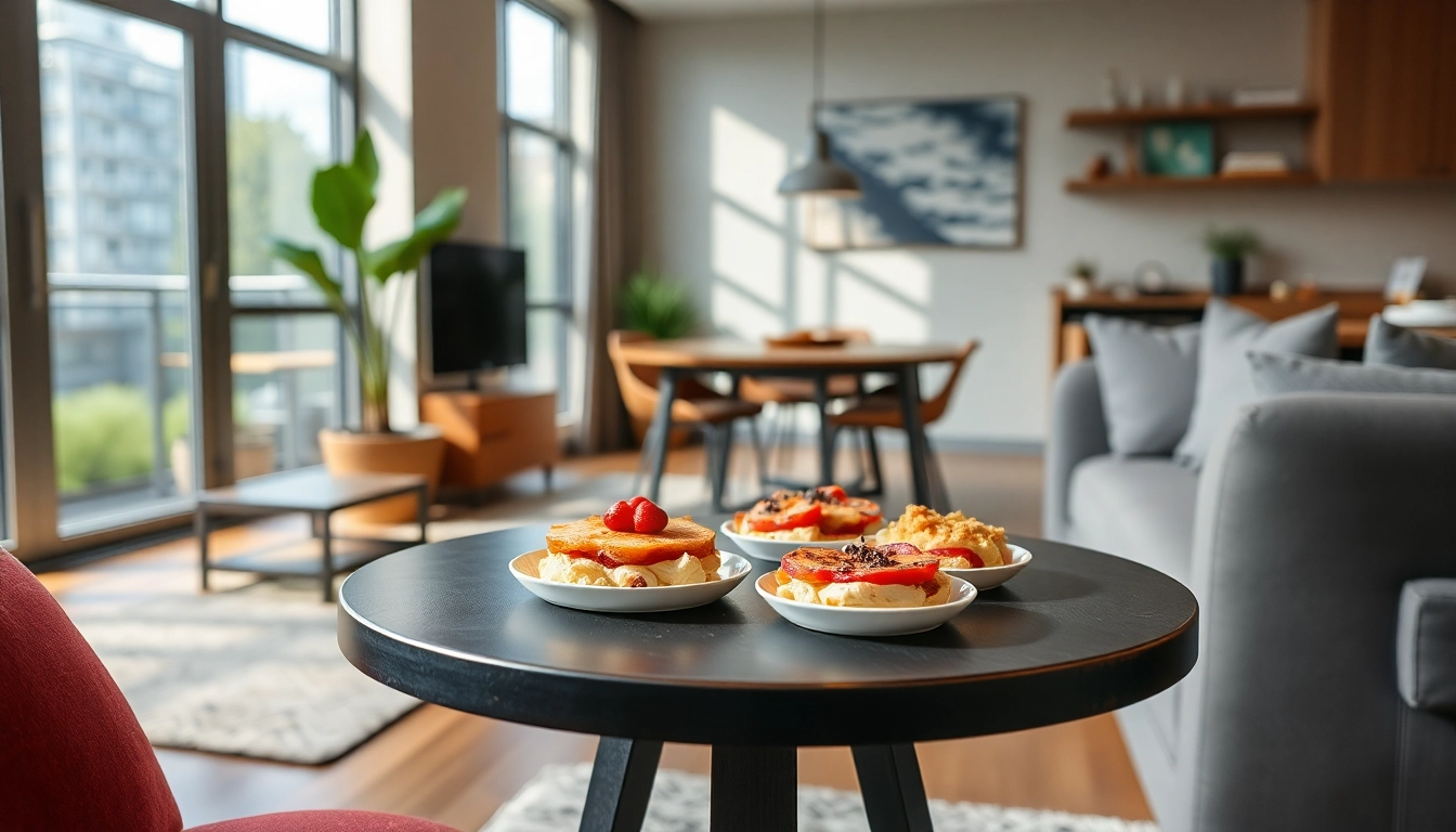 Close-up of small size strata served in a Vancouver apartment, highlighting food texture and presentation for property management branding.