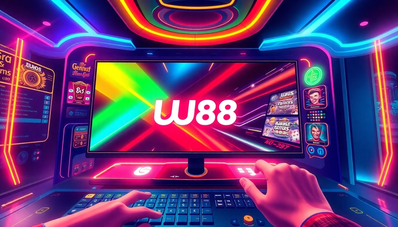 Engaging visual of the UU88 online casino platform showcasing exciting gameplay and vibrant graphics to attract users and enhance brand recognition.