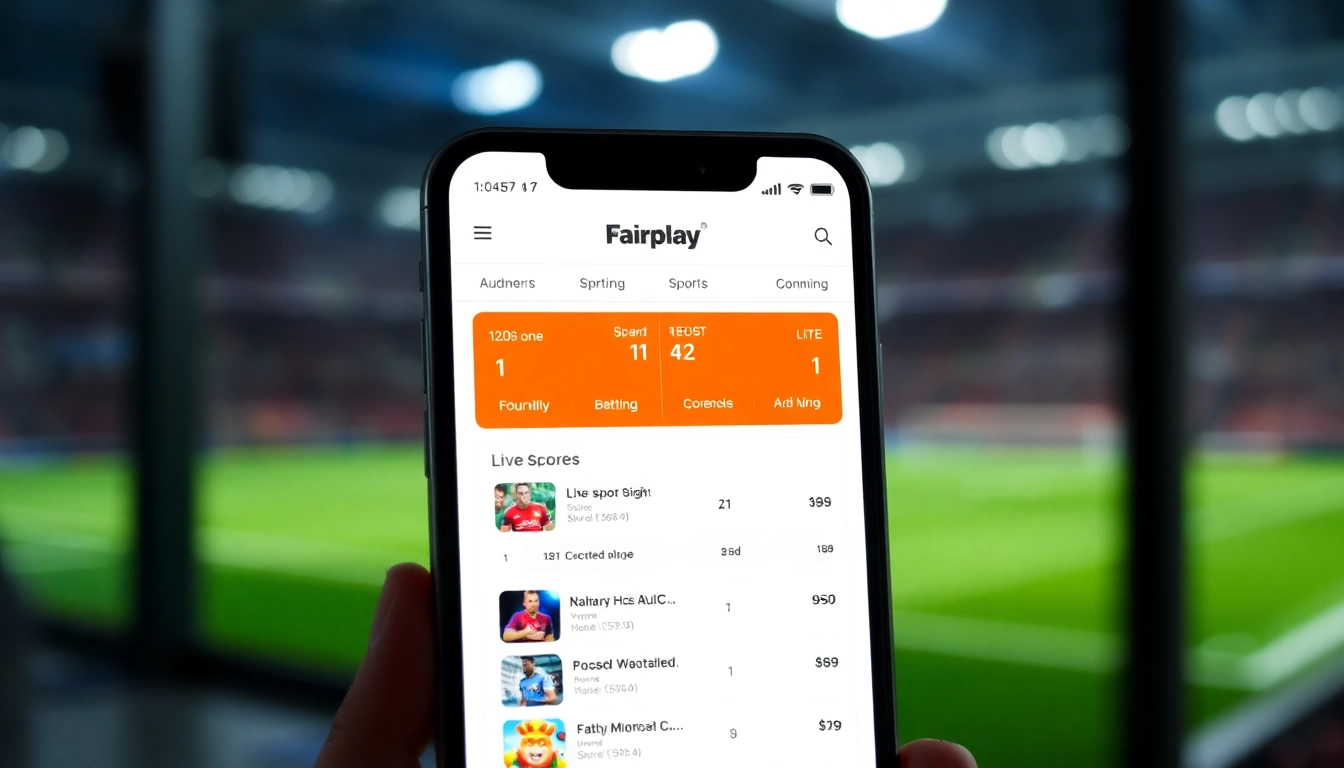 Screenshot of the fairplay app with vibrant interface highlighting live betting, login, and sports scores for seamless Indian sports betting experience