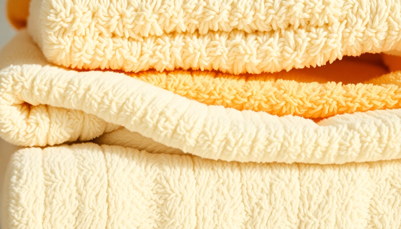 Luxurious cotton towels in soft plush texture, highlighting absorbency and high-quality fabric for a spa-like bathroom experience.