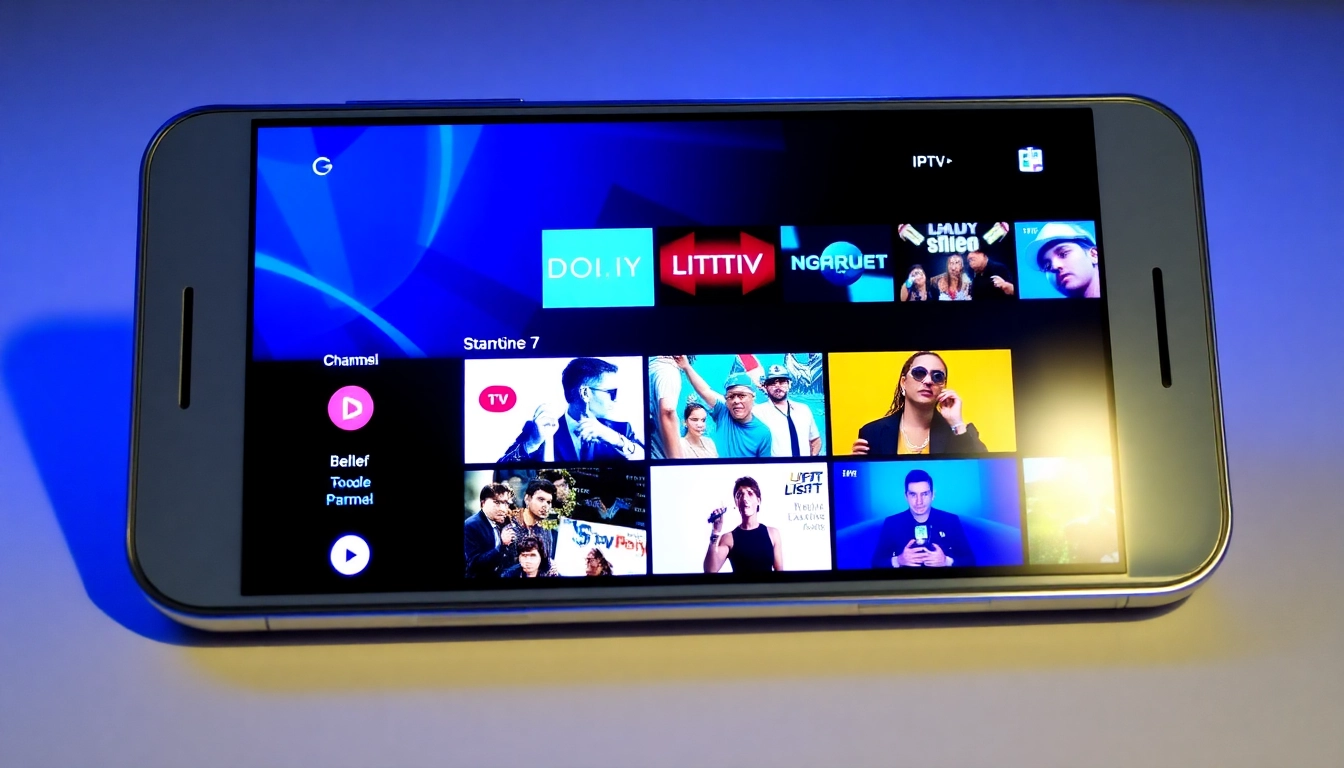 Atlas Pro Ontv IPTV application interface showcasing live channels and VOD content, highlighting user engagement and modern streaming technology.