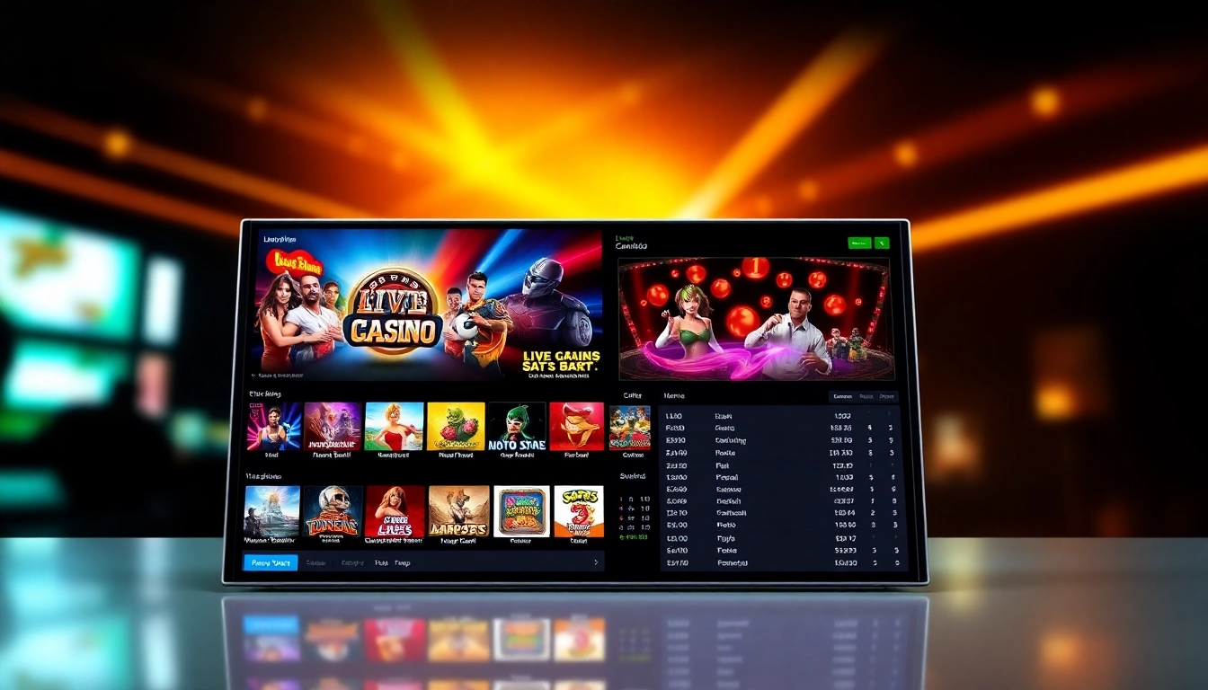 Sky Exchange online betting platform featuring live casino games and sports betting with interactive elements and vibrant visuals.