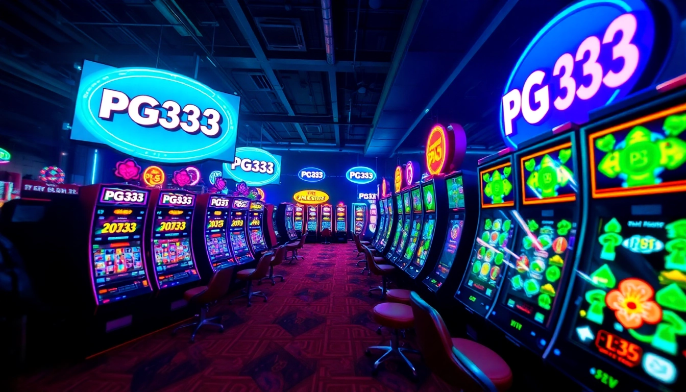 PG333 online slot platform with colorful machines and engaging gameplay visuals for players seeking fast payouts and promotions.