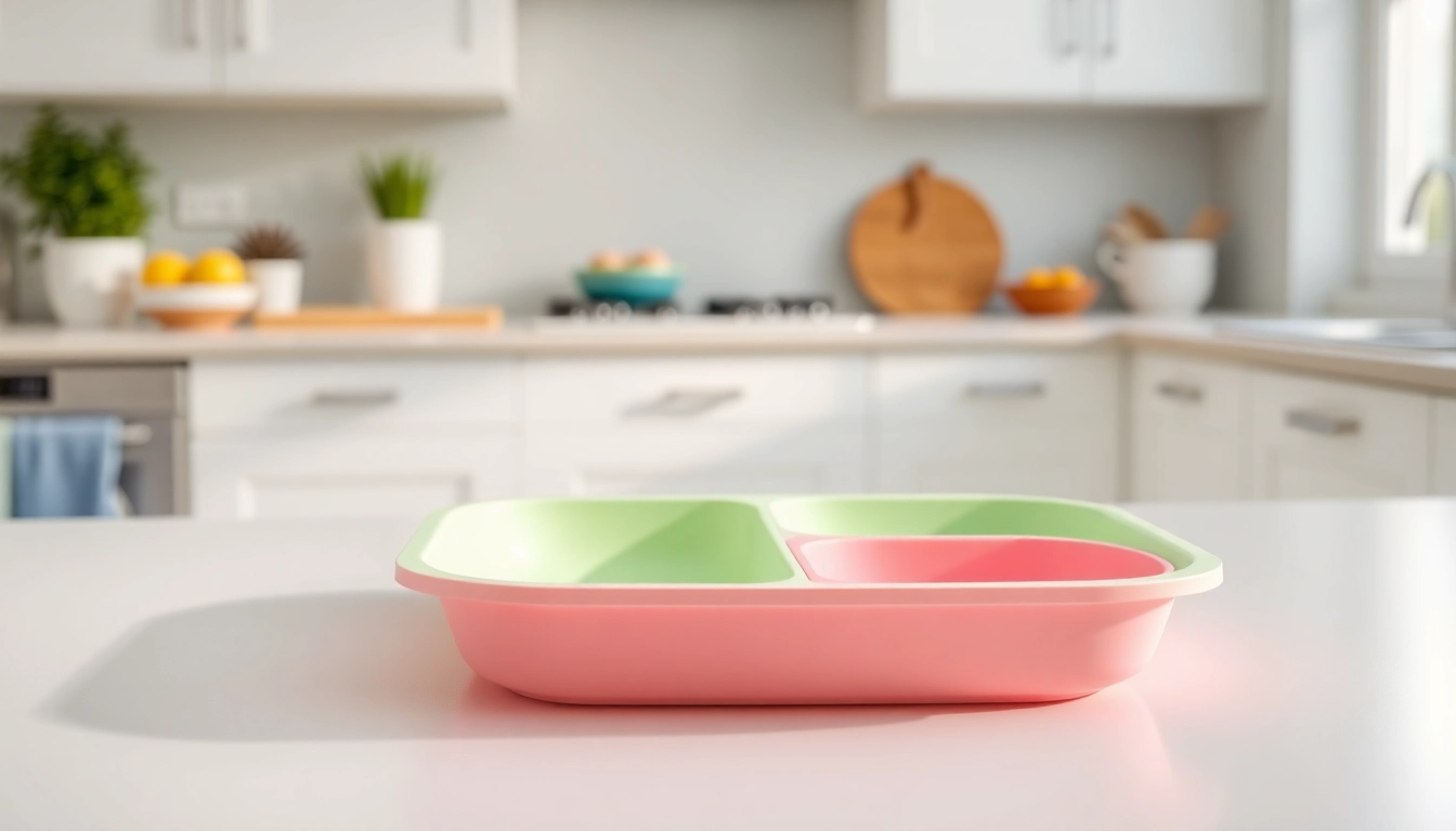 Piatto silicone divisorio 3 scomparti being used for toddler meal with colorful food arranged