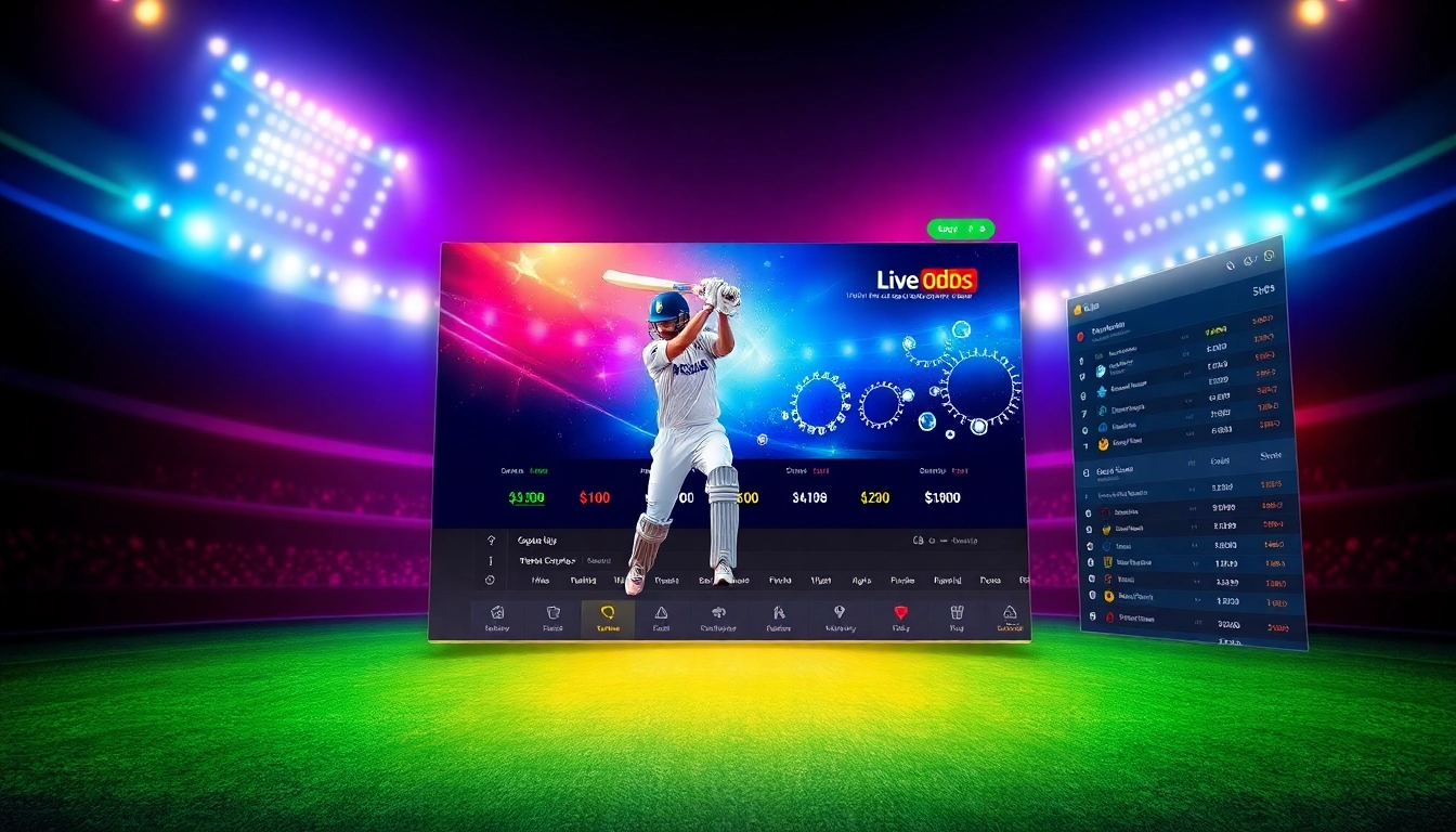 Dynamic digital scene of Cricbet99 club interface with cricket images, betting options, and