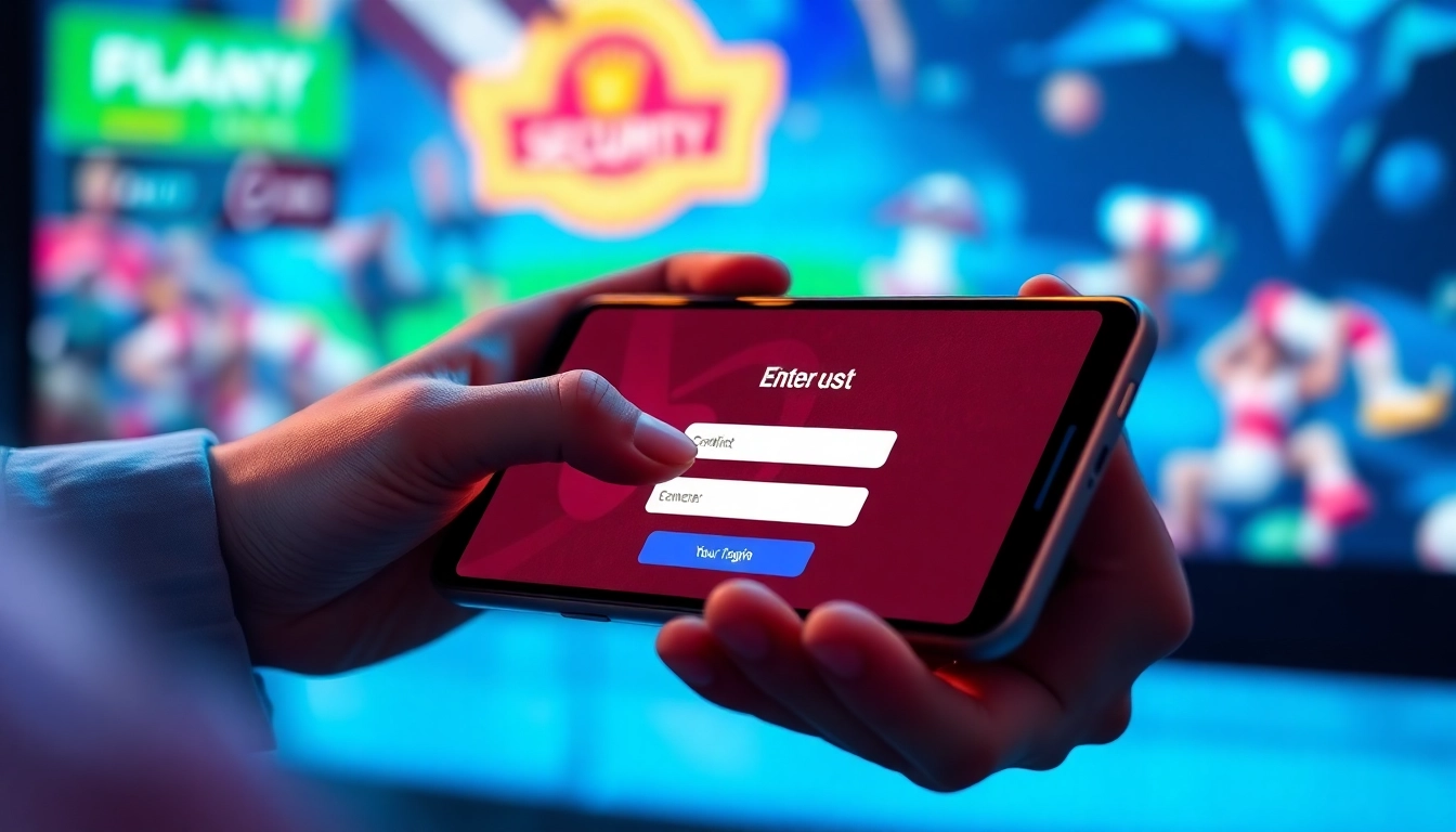 Secure Fairplay24 login screen with a user entering credentials on a smartphone for seamless
